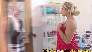 loira peituda grabs neighbor's bbc bareback pounding her big tits wild