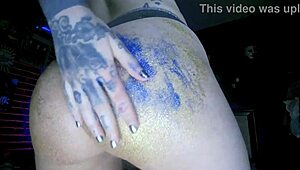 big oiled butt massage with sexy glitters ✨🍑