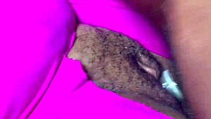 Curvy ebony girlfriend spanks big ass during bedroom sex