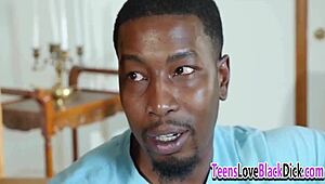 White blondie rides big black cock sucks fingers self