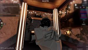 ready for doggystyle creampie after gaming with this bent-over demon girl?