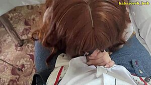 imagine this young college student gulping down hot cum after deepthroat