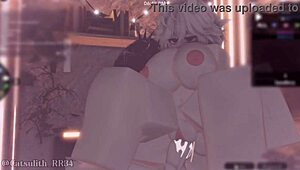 ready for doggystyle creampie after gaming with this bent-over demon girl?
