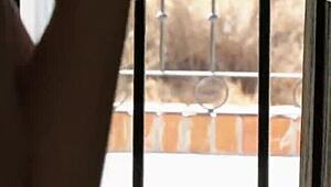 Slender redhead milf strips lingerie exposing her perky small natural tits