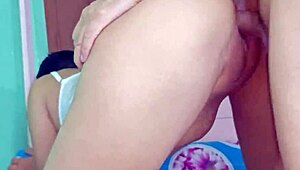 WOW perfect body teen Rides Boyfriend's COCK For Creampie PUSSY Fill