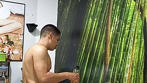 Hubby left for usa so his friend creampies my squirting pussy now