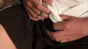 damn that tight pussy underwear peek in the dorm 😏💦