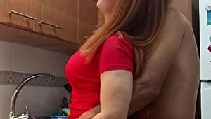 wanna taste my mother-in-law's wet vagina for breakfast in the kitchen before quickie anal creampie? 