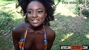 sexy ebony takes bwc deep outdoors with american boyfriend