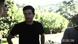 blonde double penetrated bent over doggystyle group slam!!