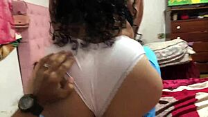 filming stepsister's big ass trying on lycra before gym