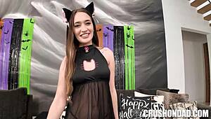 omg stepdaddy in costume fucks my tight teen ass so good daddy 😈🍆💦 part 1