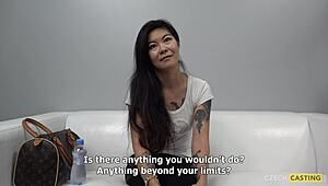 Akasha Coliun's Czech casting features bent over blowjobs and doggystyle pussy pounding