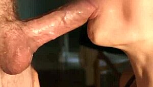 Sloppy amateur wife chokes on monster cock deepthroat gagging till pulsating cum floods her mouth