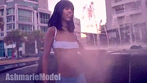 Heart-Pounding Thrill of Hairy Babe's Wet Miniskirt Exposure in Public