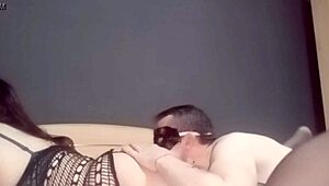 Hubby dives deep into wife's sloppy pussy after stranger's brutal pounding and creampie