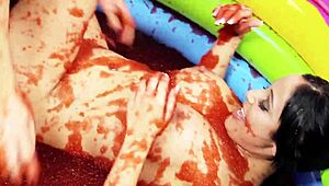 i feel romana ryder and tammie lee's naked bodies sliding in jam bath