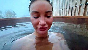 monika fox delivers quick winter blowjob then masturbates in snowy nature