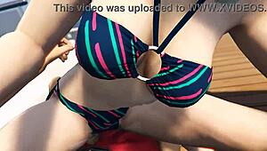 Gta 5 cutie bikini babe bounces pussy on cock during yacht game sex