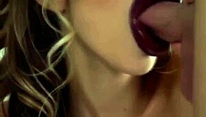 Will This Bimbo's Red Lipstick Slobber Cover Your Cumshot Facial?