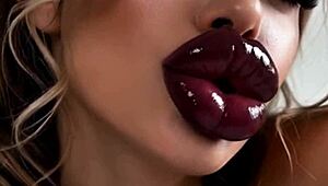 Will This Bimbo's Red Lipstick Slobber Cover Your Cumshot Facial?