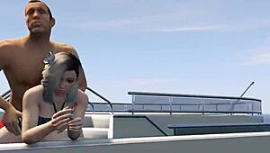 Gta 5 cutie bikini babe bounces pussy on cock during yacht game sex