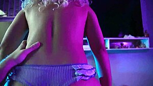 Cute girl teases relentlessly until cum blasts through pants onto face