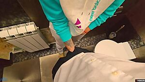 teacher, cum hard in my wet thong panties right here in school toilet