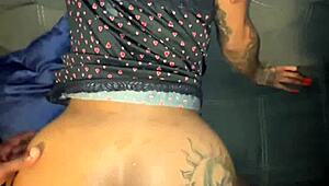 petite ebony baddie bends for backshots and ice play