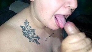 Her huge natural tits overflow with hot cum as the bbw couple goes wild