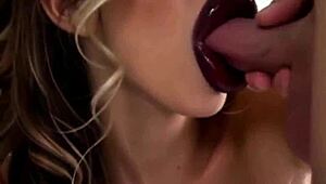 Will This Bimbo's Red Lipstick Slobber Cover Your Cumshot Facial?