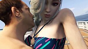 Gta 5 cutie bikini babe bounces pussy on cock during yacht game sex