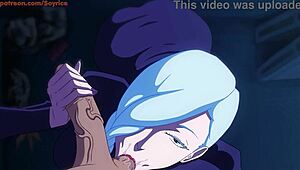 mei mei encounters stranger in jujutsu kaisen inspired scene with intense oral action