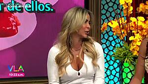 Aylin Mujica's marked nipples and huge ass bulging under tight miniskirt upskirt