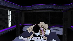 narrative unfolds as slutty petite femboy joins wild threesome