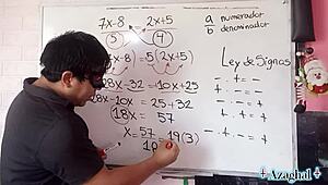 Teacher nerd's creampie equation explodes with massive load!