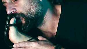 NERD MATURE GETS FOOTJOB LICKING THEN TIGHT PUSSY FUCK IN LINGERIE ORGASM