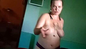 chubby babe dances then bends for pov doggystyle cum on ass