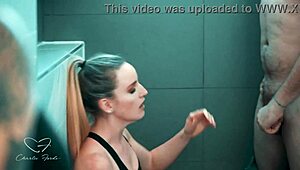 charlie forde bent over deepthroats woody alyx licks juicy wet pussy to orgasm in lingerie