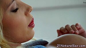 petite euro babe spreads legs to finger tight pink cunt on cam