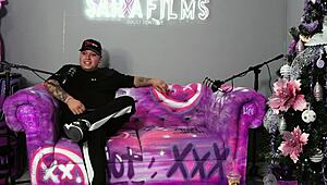 colombian model aleja buitrago squirms in lingerie getting wet on podcast as sara films her horny reveal