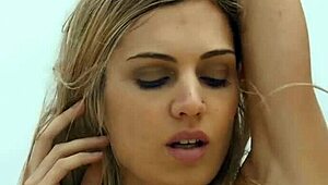 Francy Torino that petite Italian milf model strips her clothes outdoors