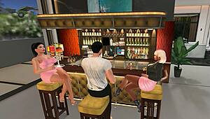 kim's friend drops by for some lap dance fun with husband around