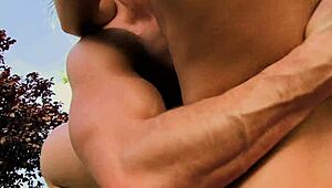 Slender Brunette Overwhelmed by Passionate Outdoor Garden Pounding