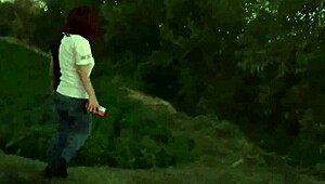 cute chubby latina morrita sneaks off to fuck her lover in the hill outdoors