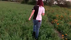 cute chubby latina morrita sneaks off to fuck her lover in the hill outdoors
