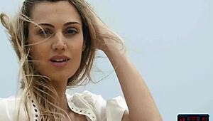 Francy Torino that petite Italian milf model strips her clothes outdoors