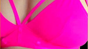 oh man my wifey's hot pink lingerie hugs her perfect big tits so damn good