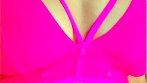 oh man my wifey's hot pink lingerie hugs her perfect big tits so damn good