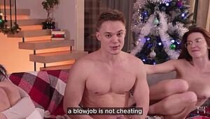 She laughed at his godlike cock claims but backstage threesome gaping pussy fuck changed her mind quick